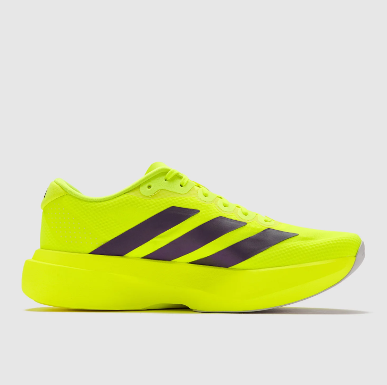 adidas Adizero Neon Yellow Three-Stripe Running Shoes