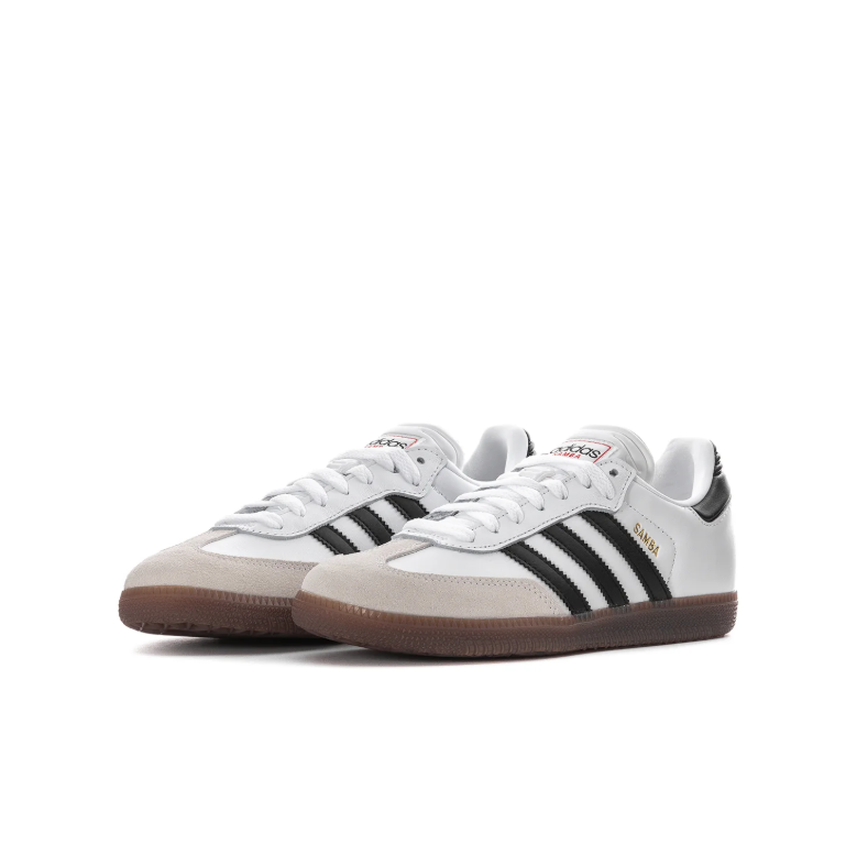 adidas Samba White & Black Gum-Sole Sneakers