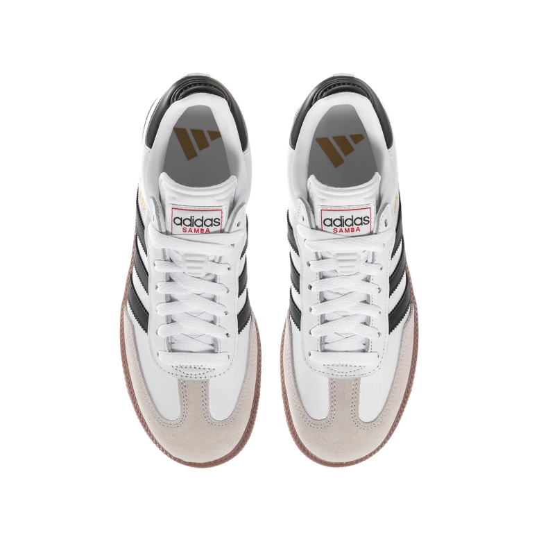 adidas Samba White & Black Gum-Sole Sneakers