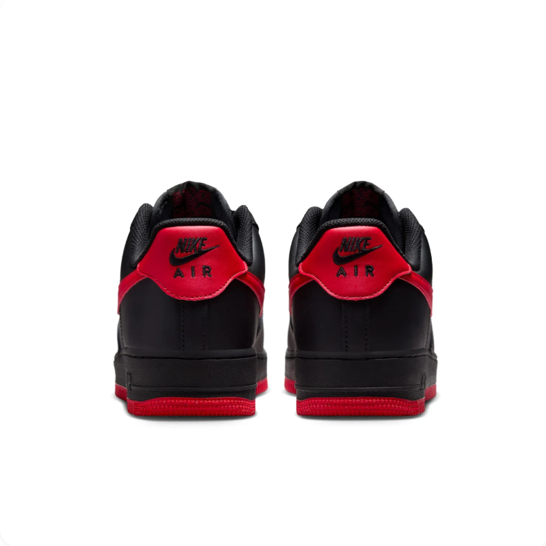 Nike Air Force 1 Black & Red Low-Top Sneakers