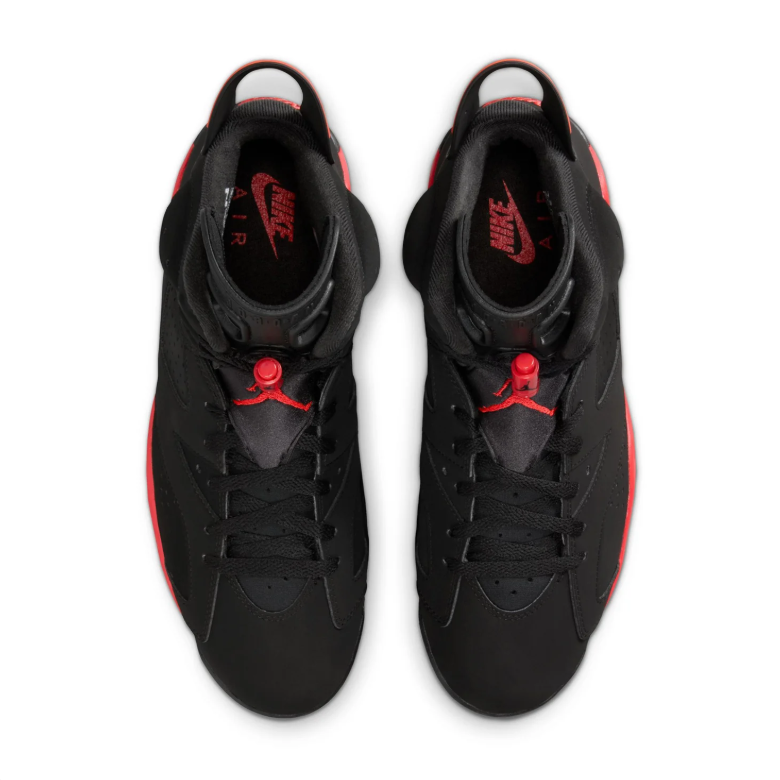 Jordan Black & Red High-Top Sneakers with Icy-Blue Outsole