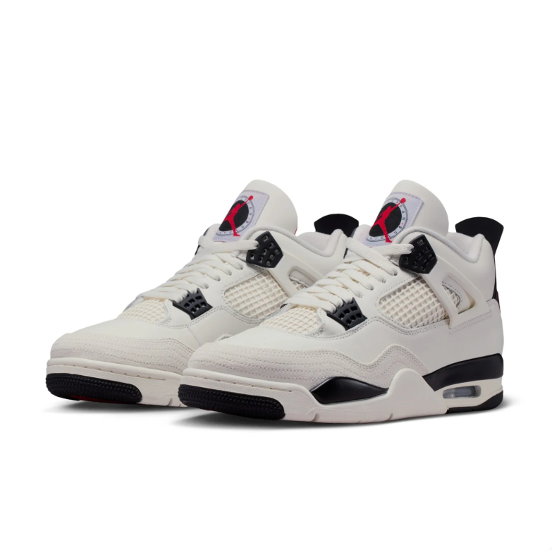 Jordan Off-White & Black Sneakers with Red Accents