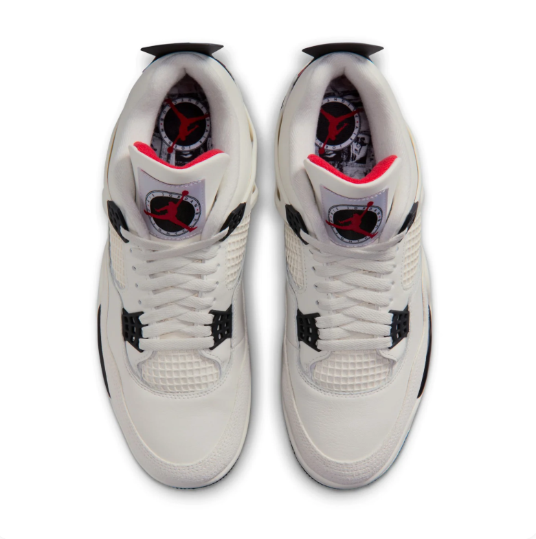 Jordan Off-White & Black Sneakers with Red Accents