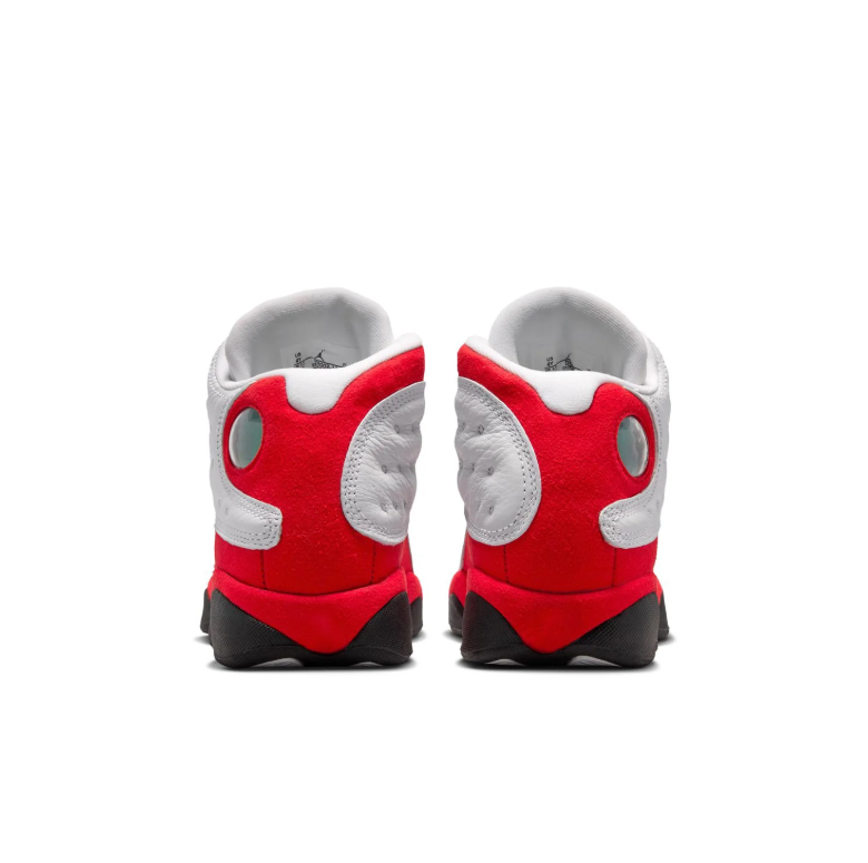 Jordan White & Red High-Top Sneakers with Black Sole Accents