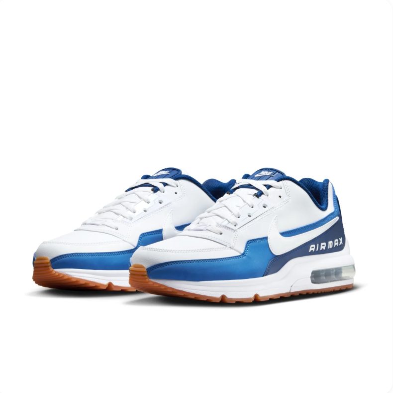 Nike Air Max White & Blue Low-Top Sneakers with Gum Outsole