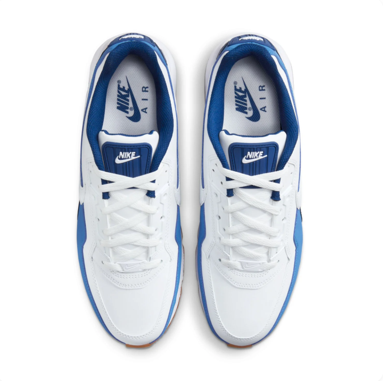 Nike Air Max White & Blue Low-Top Sneakers with Gum Outsole