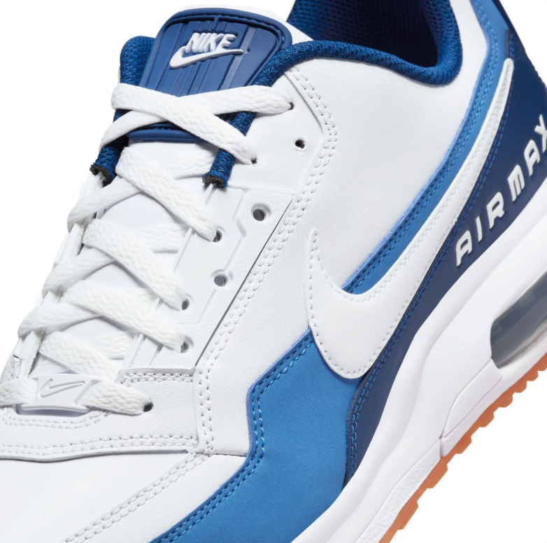 Nike Air Max White & Blue Low-Top Sneakers with Gum Outsole