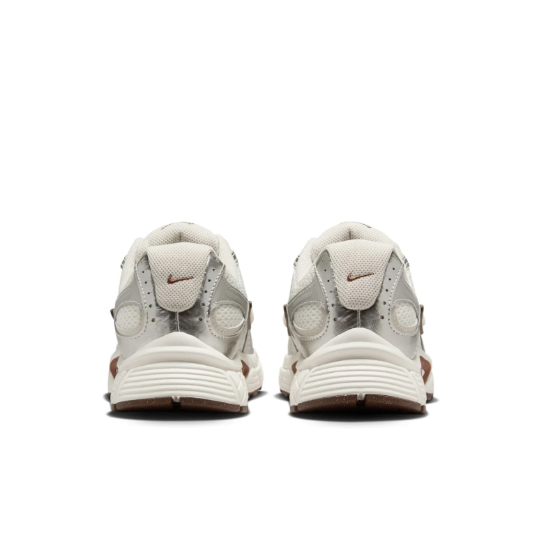 Nike Cream & Metallic Silver Mesh Sneakers with Brown Accents