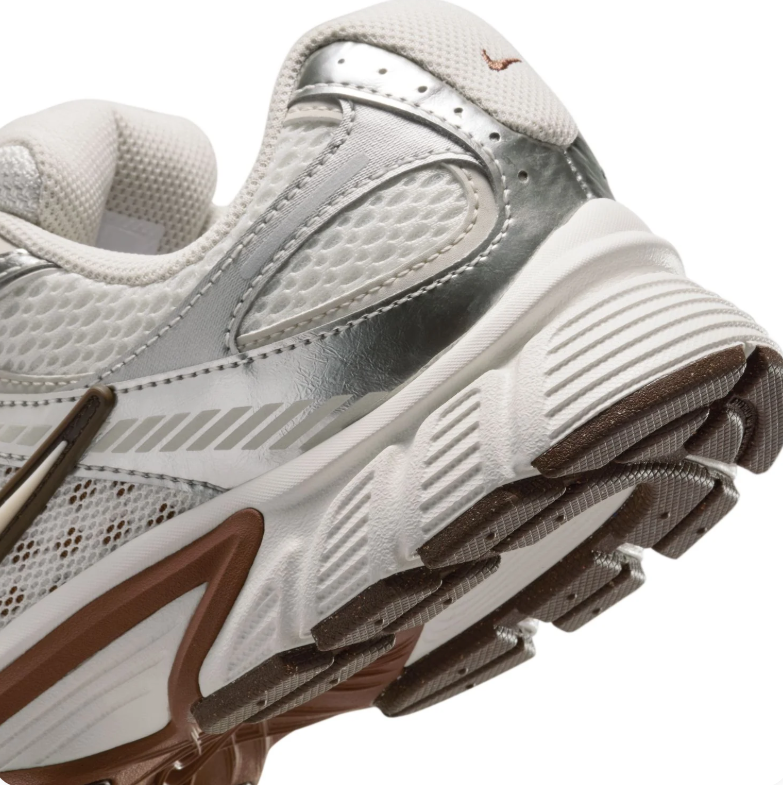 Nike Cream & Metallic Silver Mesh Sneakers with Brown Accents