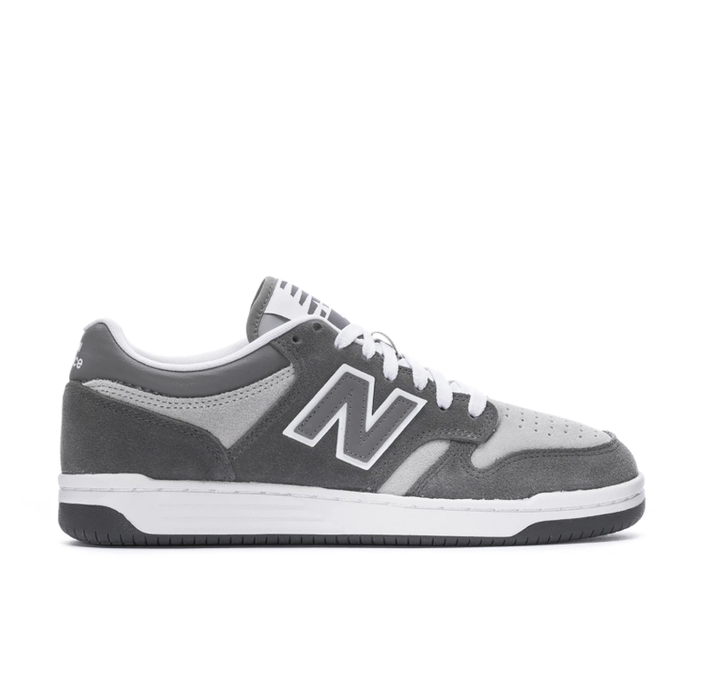 New Balance 480 Gray & White Low-Top Sneakers