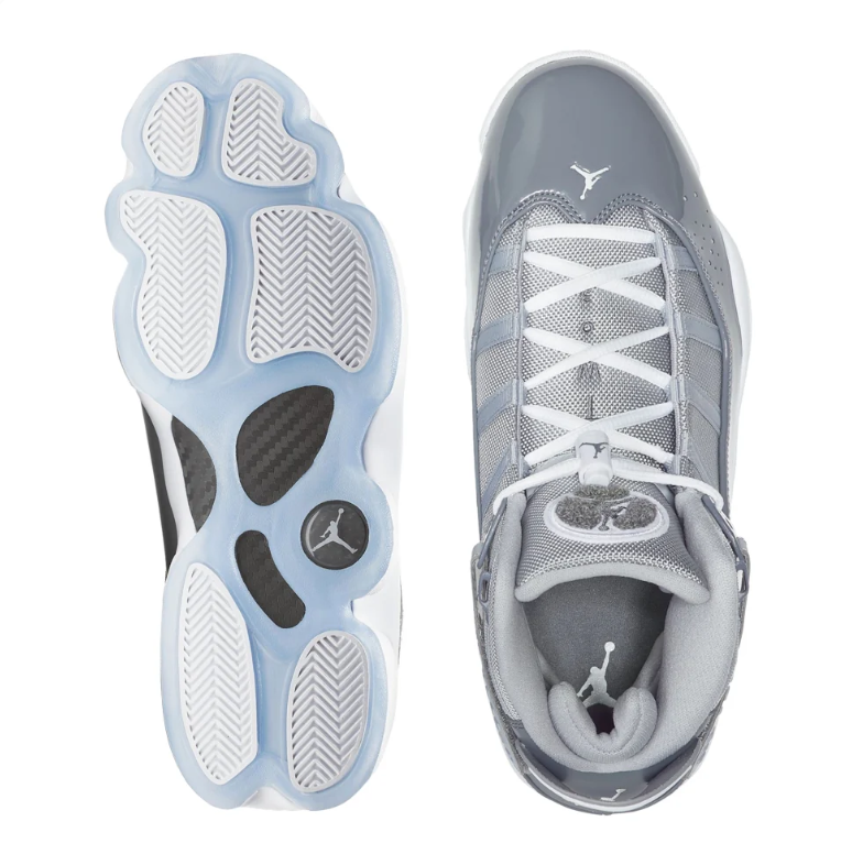Jordan Gray High-Top Sneakers with White Midsole & Icy-Blue Outsole