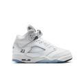 Jordan White High-Top Sneakers with Black Details & Icy-Blue Outsole