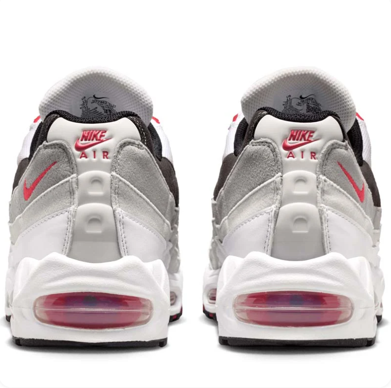 Nike Air Max 95 White, Grey and Red Sneakers
