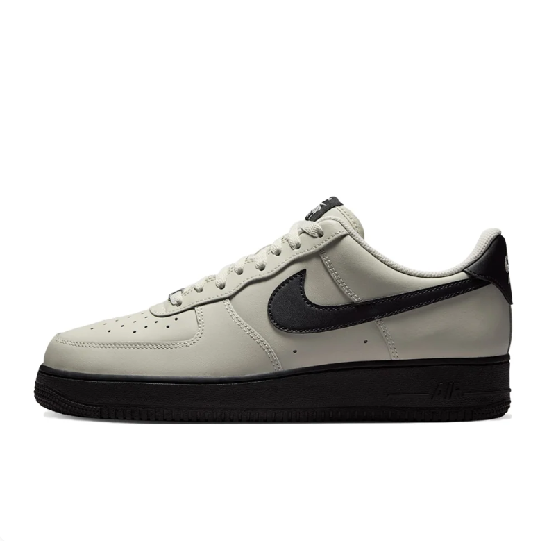 Nike Air Force 1 Light Grey and Black Low-Top Sneakers