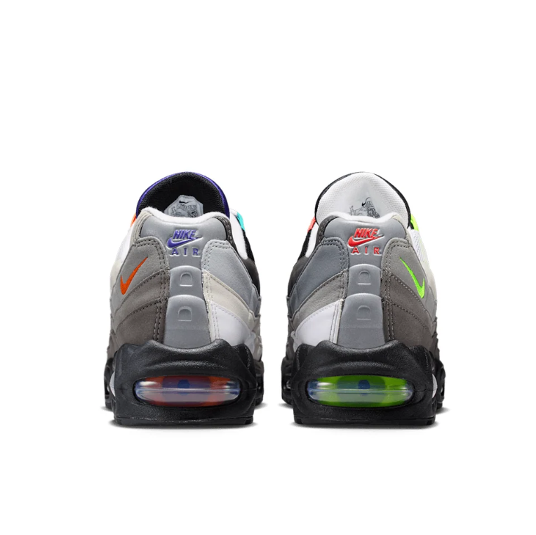 Nike Air Max 95 Grey and Black Sneakers with Multicolor Accents