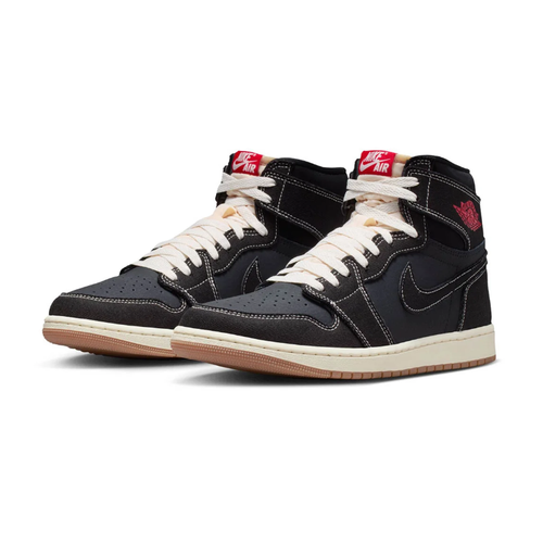 Air Jordan 1 Black High-Top Sneakers with Contrast Stitching