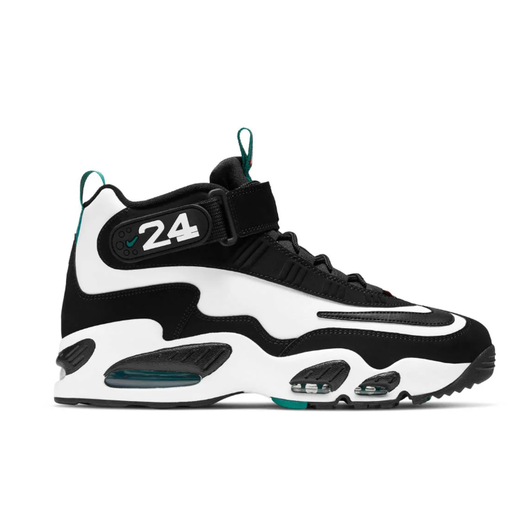 Nike Air Griffey Max 1 Black and White Sneakers with Green Accents