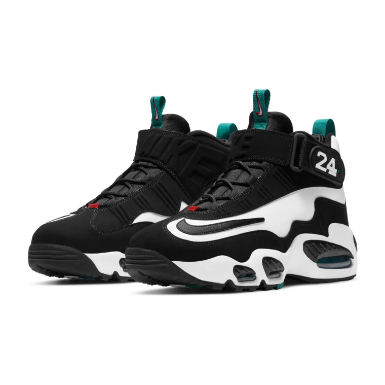 Nike Air Griffey Max 1 Black and White Sneakers with Green Accents