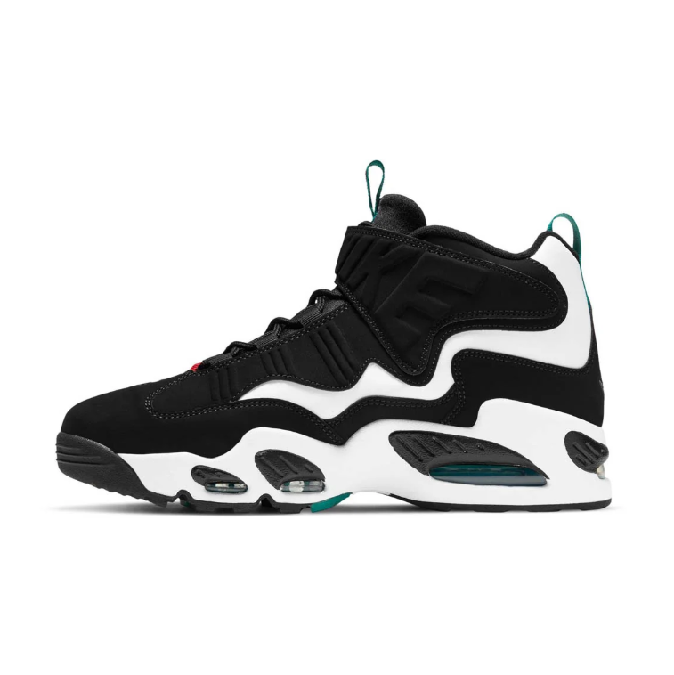 Nike Air Griffey Max 1 Black and White Sneakers with Green Accents