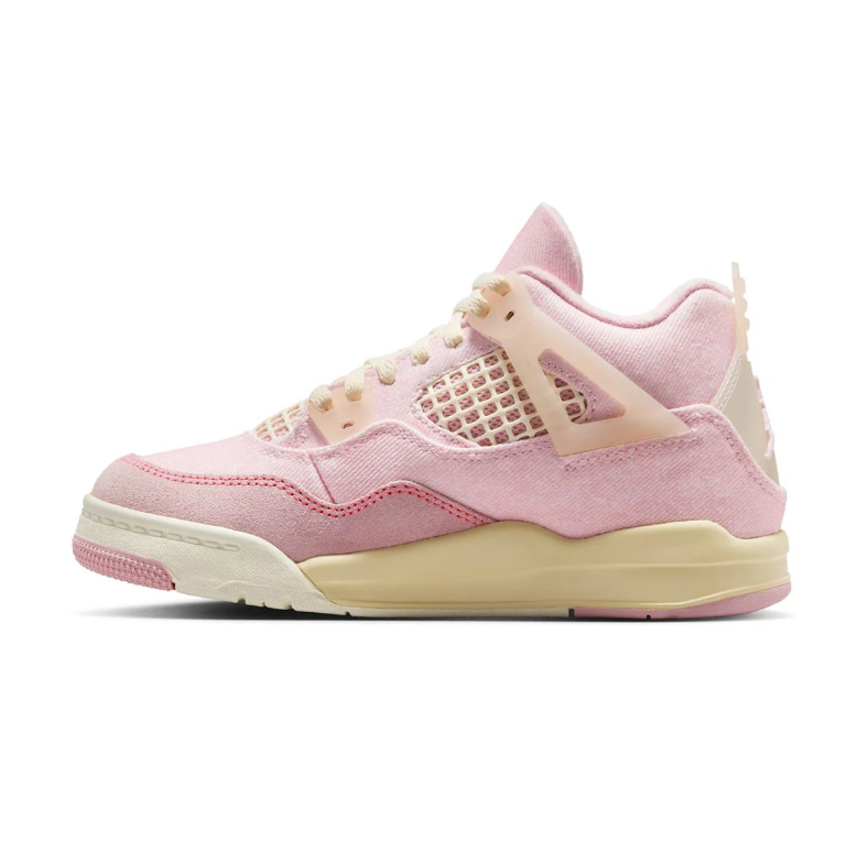 Pastel Pink and Cream Sneakers with Grid Panels