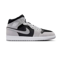 Air Jordan 1 Mid Black and Light Grey Sneakers