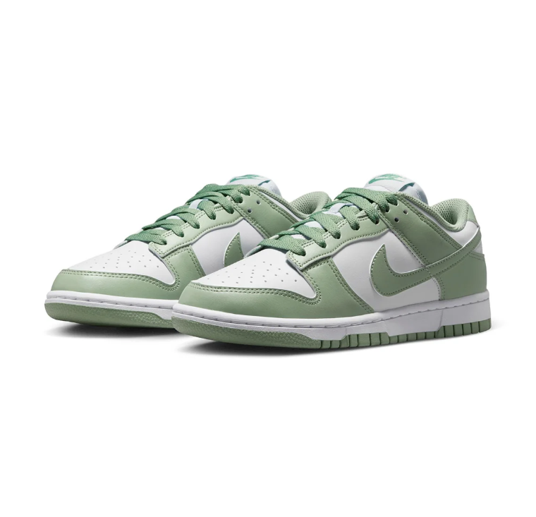 Nike Dunk Low Sage Green and White Sneakers