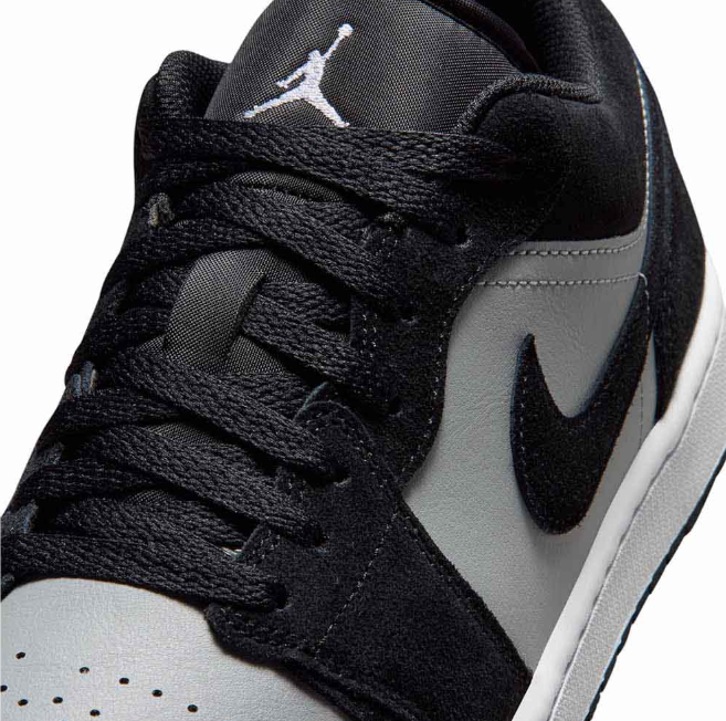 Air Jordan Black and Grey Low-Top Sneakers with White Midsole
