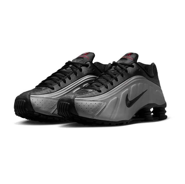 Nike Shox Black and Metallic Grey Sneakers