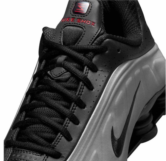 Nike Shox Black and Metallic Grey Sneakers