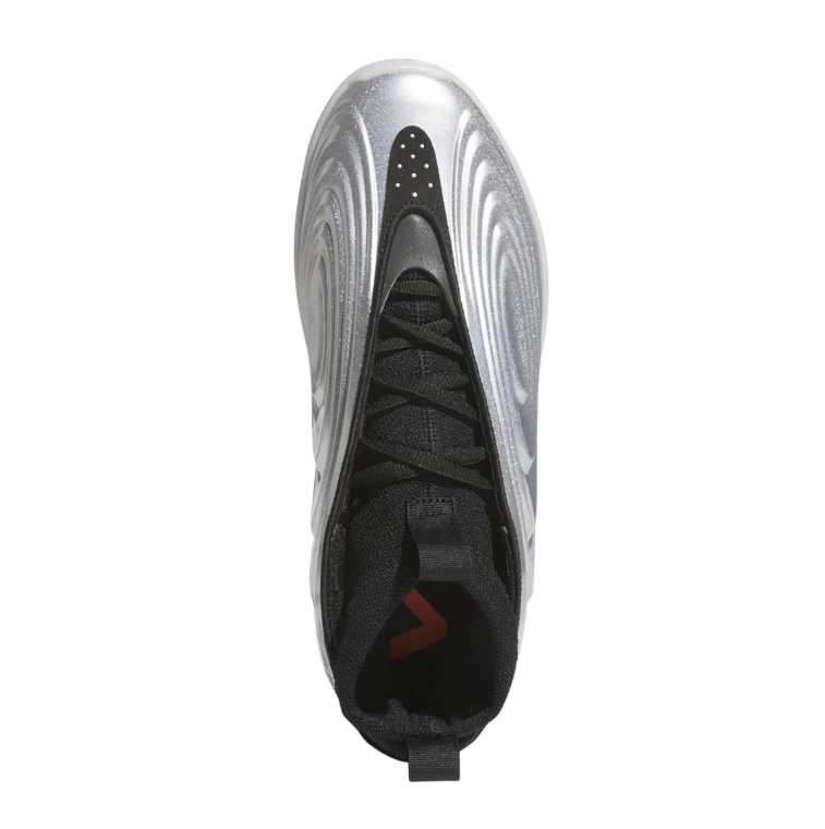 adidas Metallic Silver and Black Sneakers with Sculpted Ripple Panels