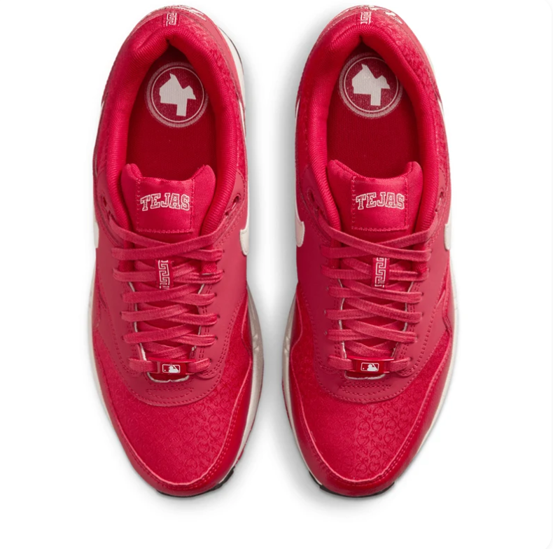 Nike Red and Cream Low-Top Sneakers with Viva Tejas Embroidery