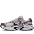 Nike White and Metallic Silver Mesh Sneakers with Black Swoosh Details