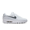 Nike Air Max White Sneakers with Dark Grey Swoosh and Visible Heel Window