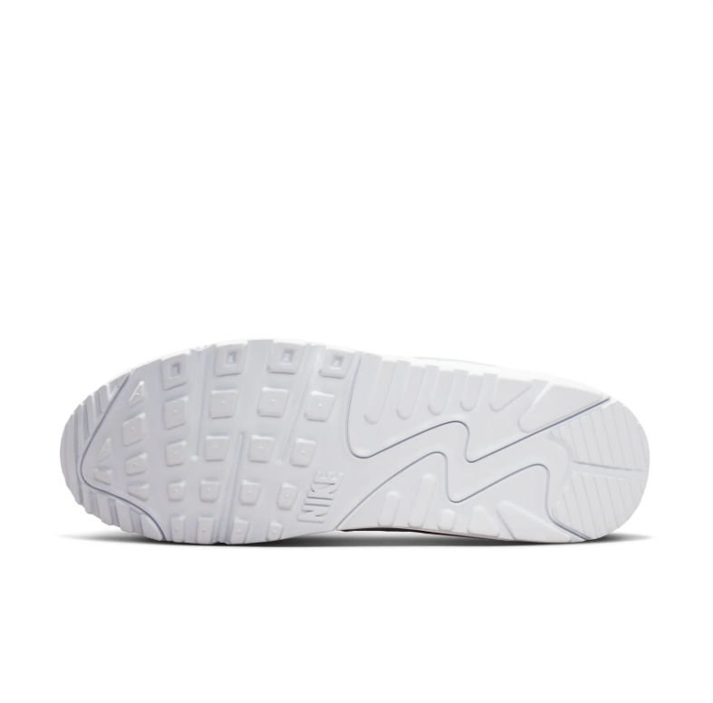 Nike Air Max White Sneakers with Dark Grey Swoosh and Visible Heel Window
