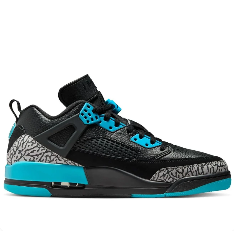 Jordan Black and Turquoise Sneakers with Elephant-Print Panels