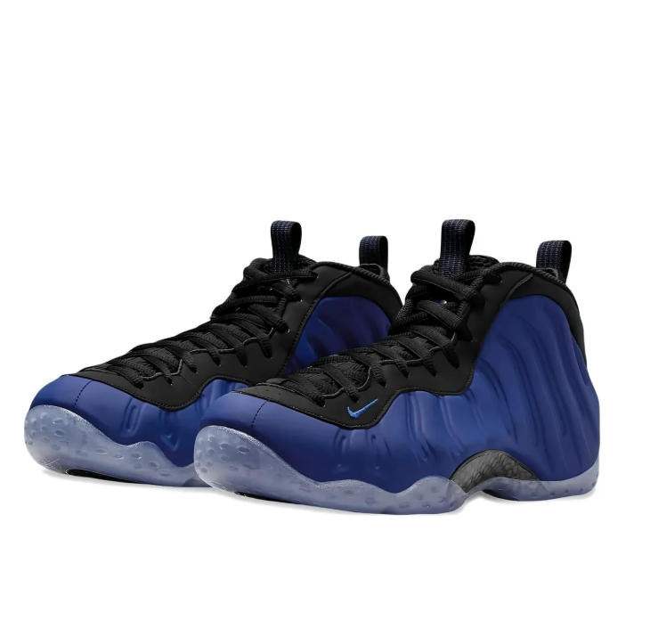 Nike Deep Blue and Black Sneakers with Sculpted Panels and Translucent Sole