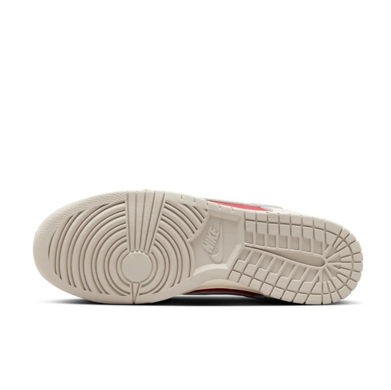 Nike Light Grey, Red and White Low-Top Sneakers with Cream Midsole