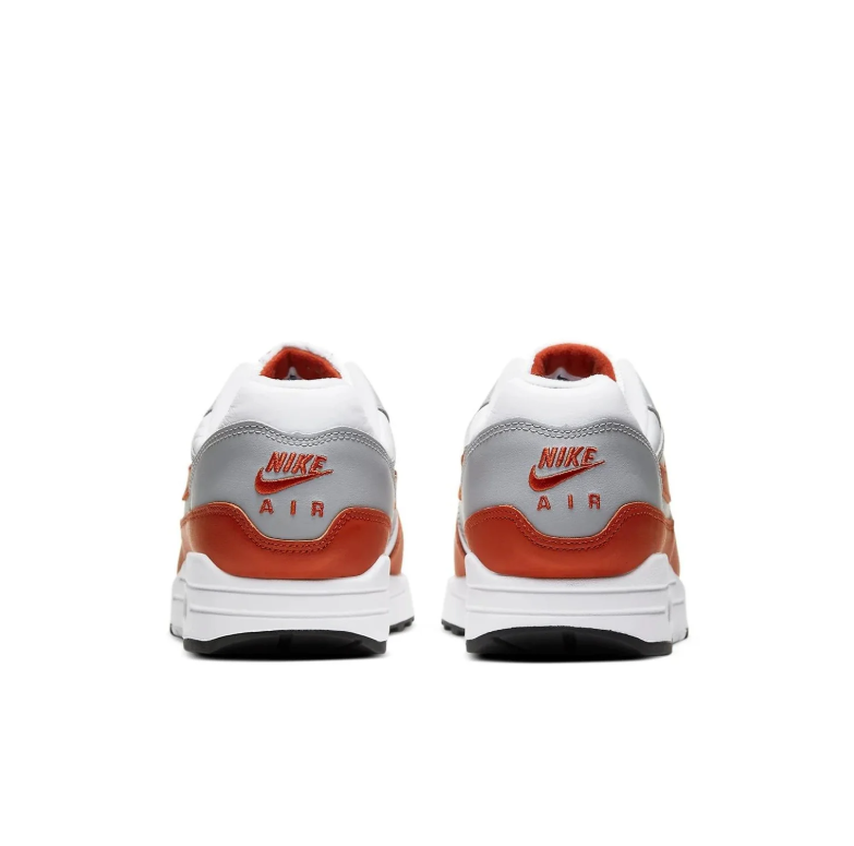 Nike Air Max White and Grey Sneakers with Burnt Orange Accents