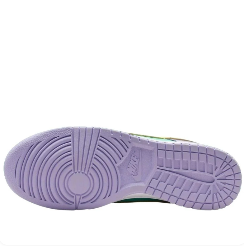 Nike Mint Green, Yellow and Lavender Low-Top Sneakers with Pink Accents