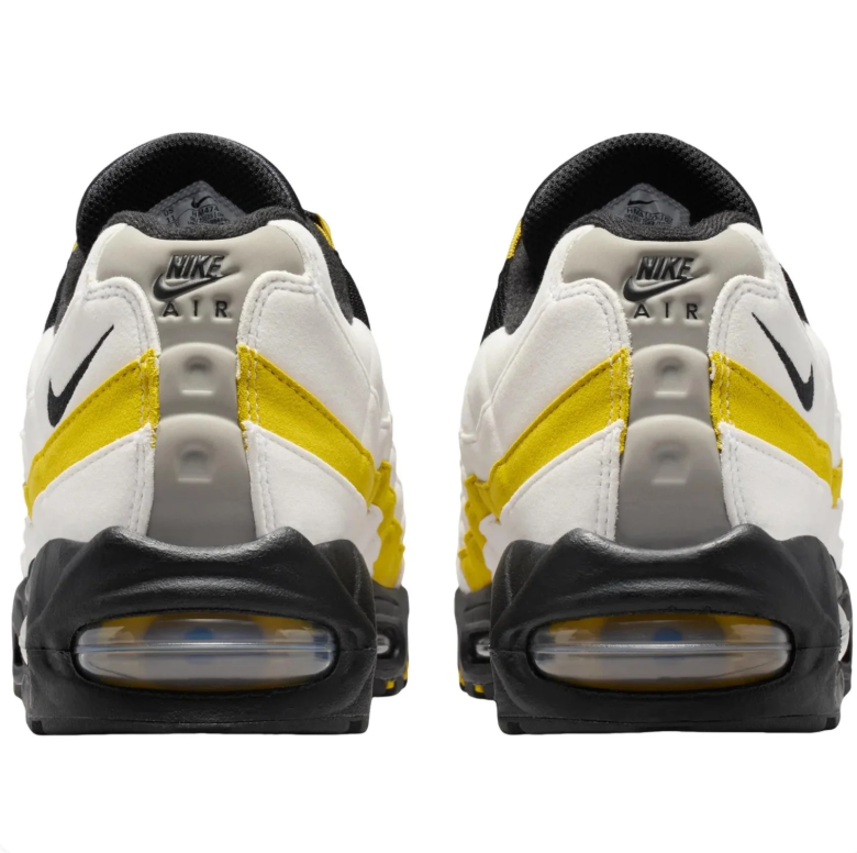 Nike Air Max White and Black Sneakers with Yellow Wave Panels