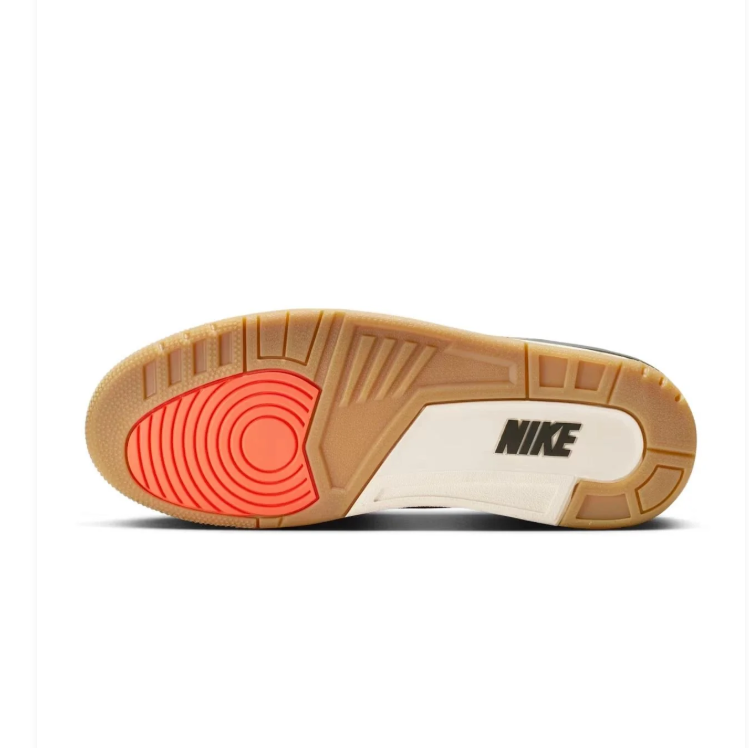 Jordan Olive Green Sneakers with Elephant-Print Panels and Gum-Tone Sole