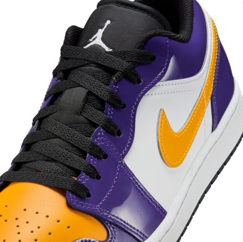 Jordan Purple, Gold and White Low-Top Sneakers