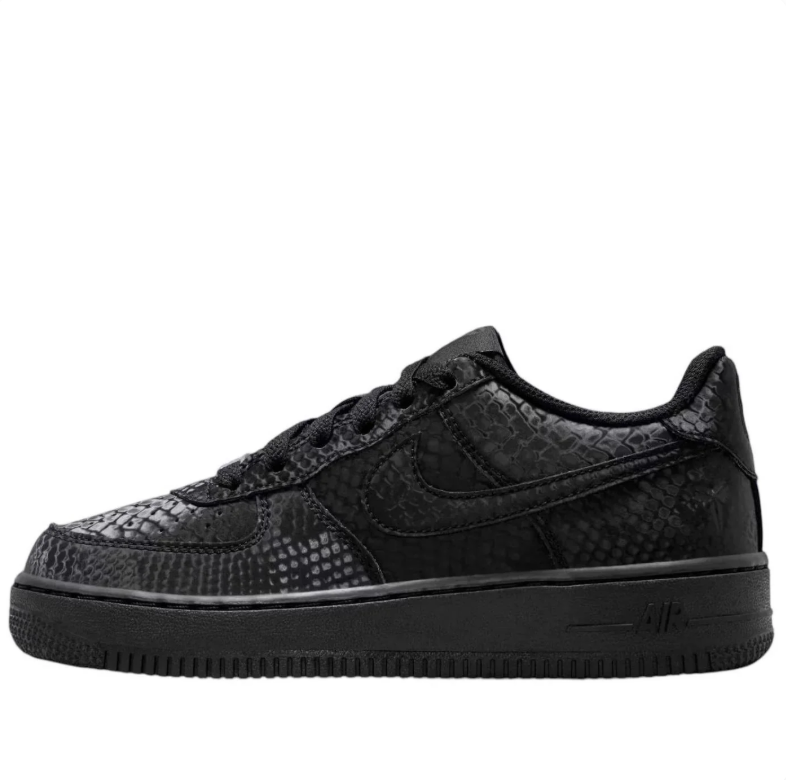 Nike Black Snakeskin-Pattern Low-Top Sneakers with 8 and 24 Heel Details