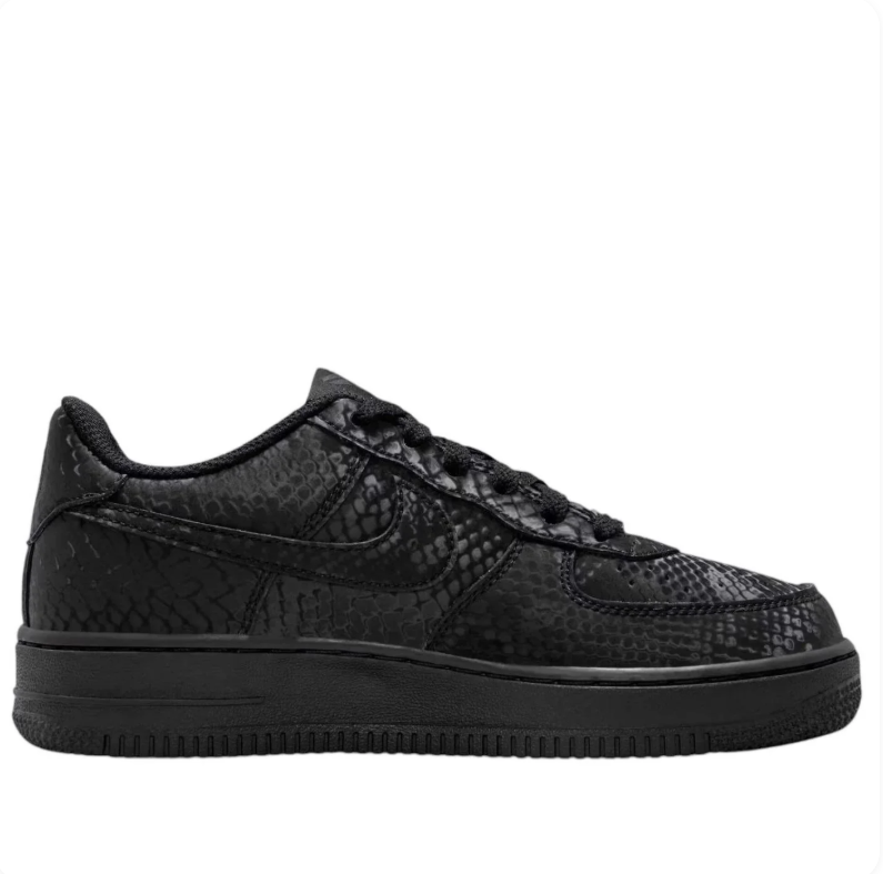 Nike Black Snakeskin-Pattern Low-Top Sneakers with 8 and 24 Heel Details