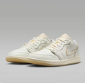 Jordan Off-White Low-Top Sneakers with Beige Swooshes and Gum-Tone Soles